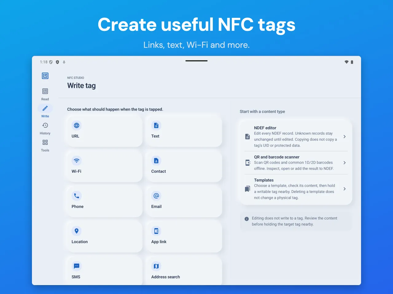 NFC Studio — Tablet